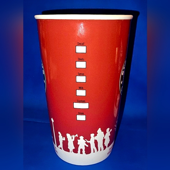 Starbucks 2006 Winter Christmas Holiday Red & White Tall Coffee Tea Mugs 16oz - Picture 4 of 5
